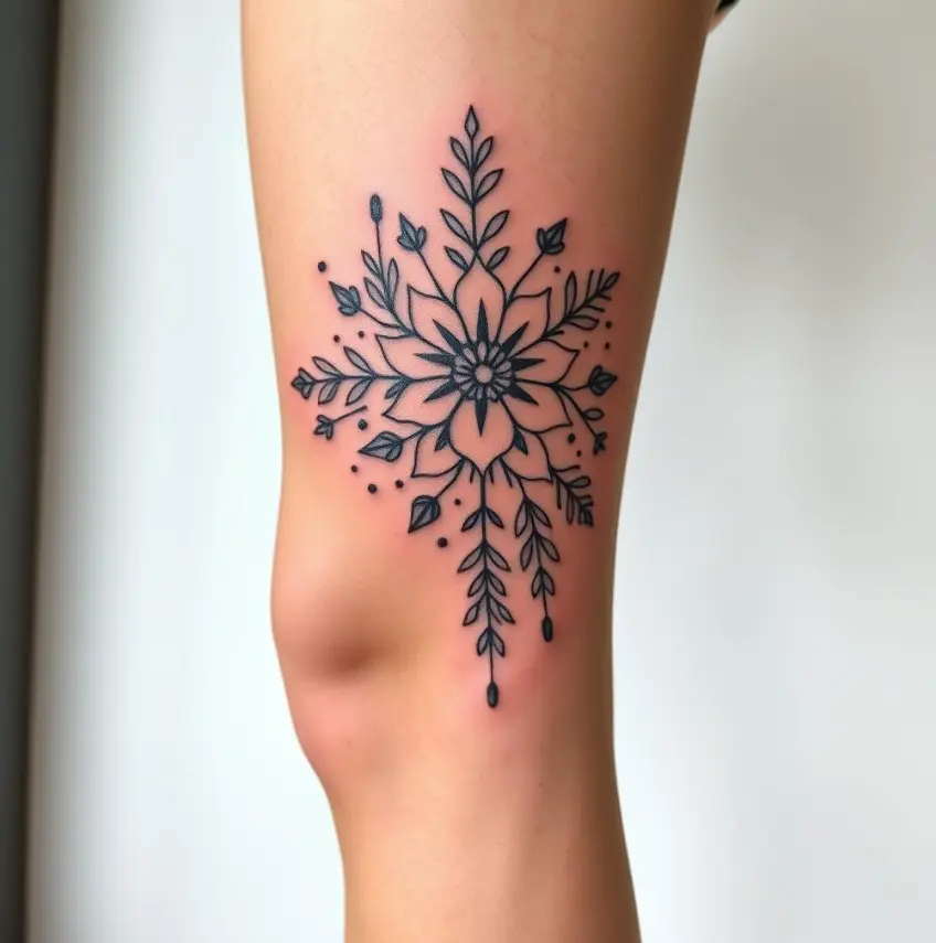 Bold and Beautiful above the knee tattoo 5