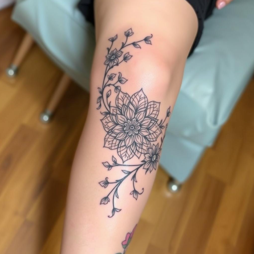 Mandala Tattoo Design on knees