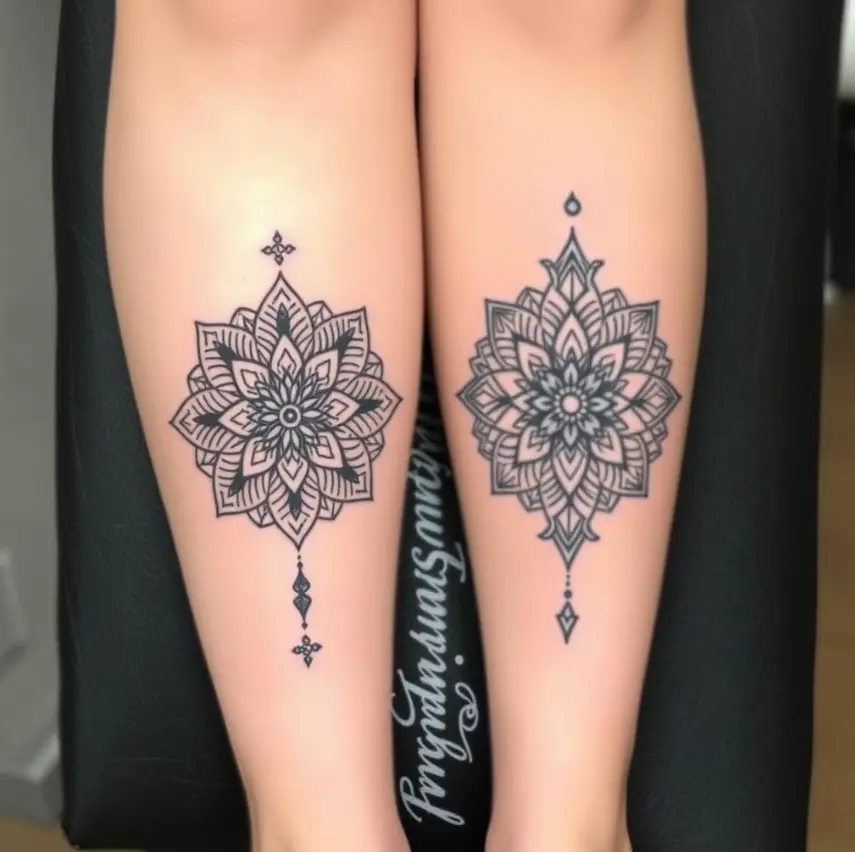 Meaningful Mandala Knee Tattoo