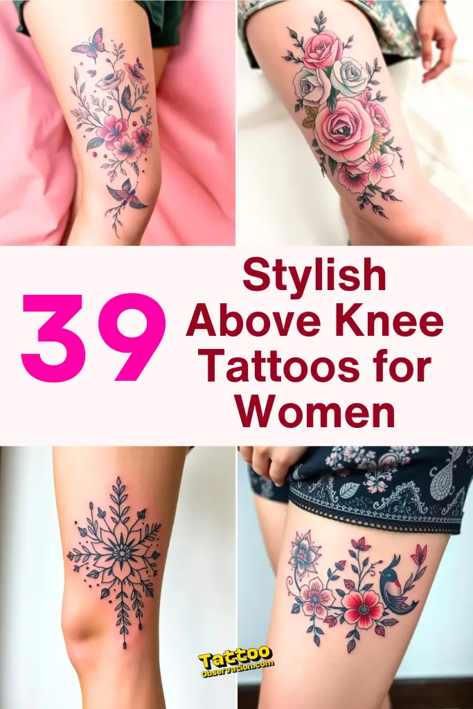 Stylish Above Knee Tattoos for Women