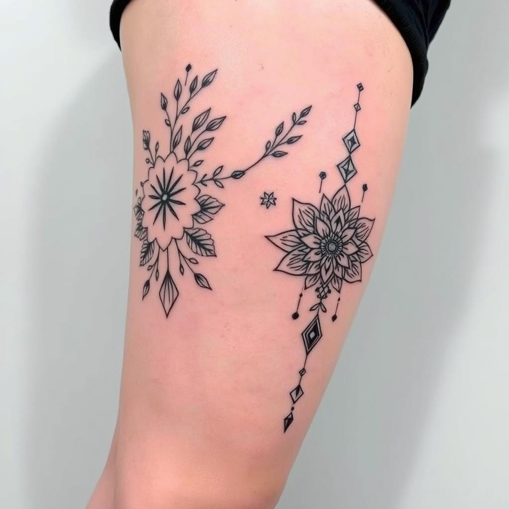 symbolic above knee tattoos