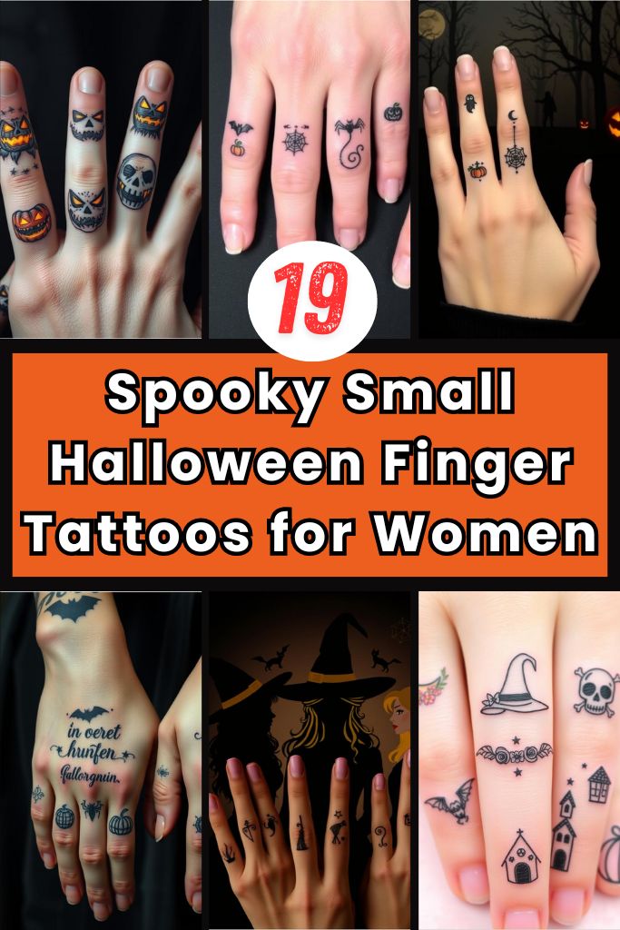 19 Spooky Small Halloween Finger Tattoos for Women
