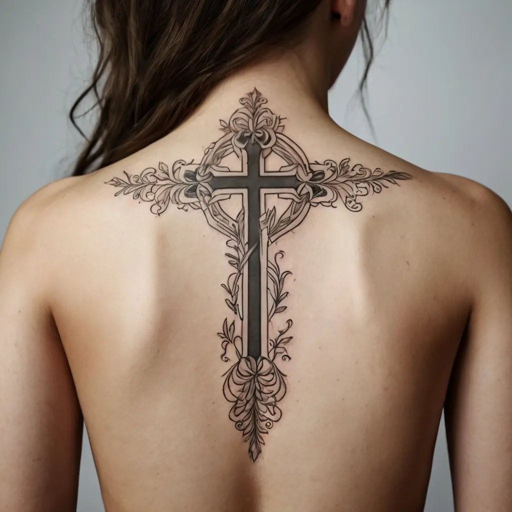 Christian Back Tattoo women