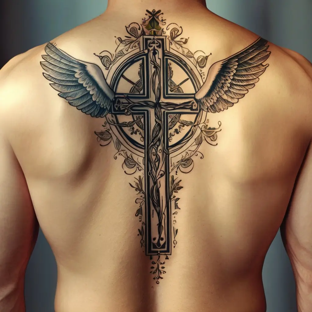 Christian back tattoo 2