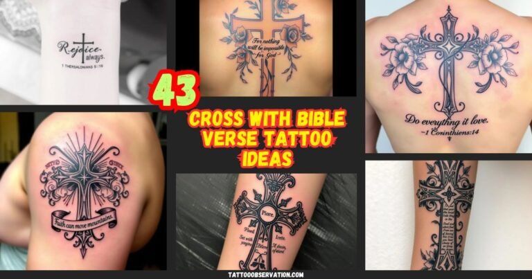 Cross with Bible Verse Tattoo Ideas