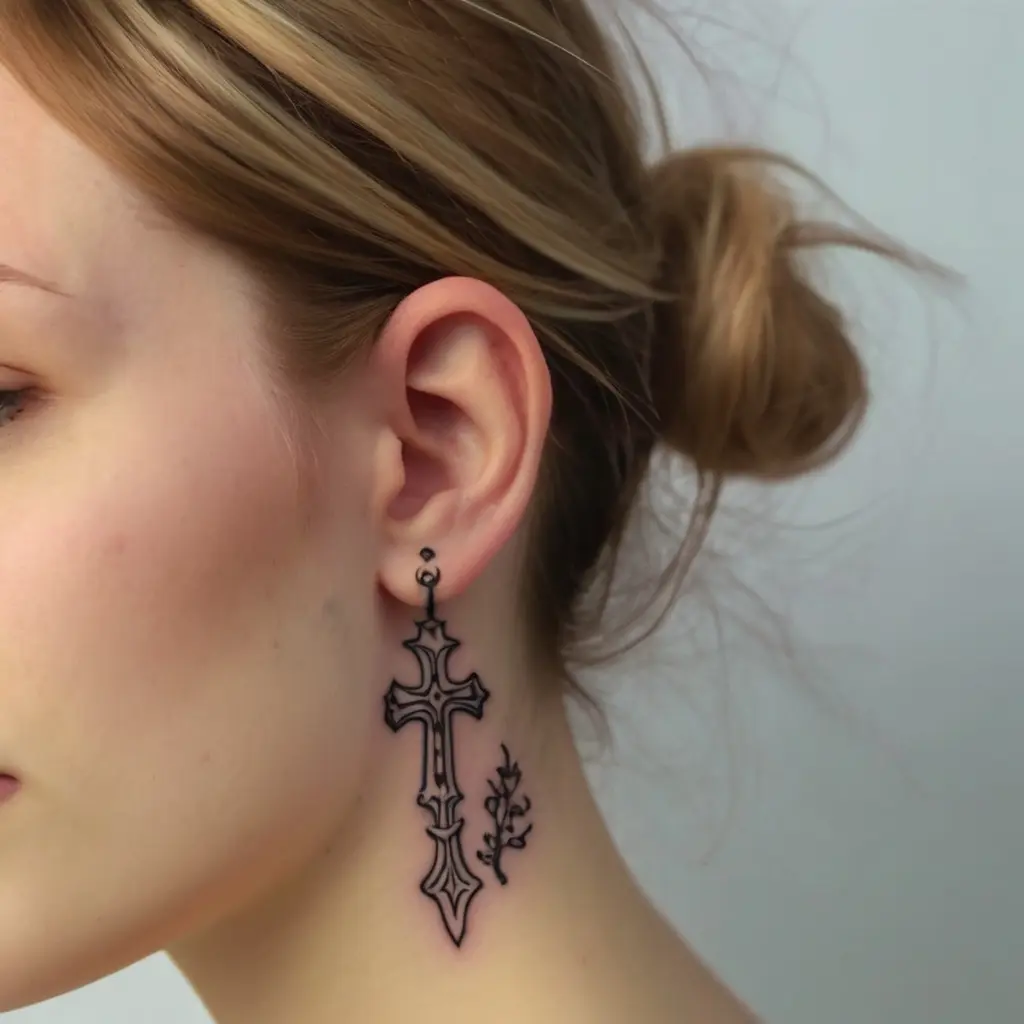 Delicate Cross Tattoo