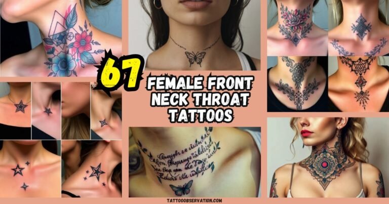 Female Front Neck Throat Tattoos