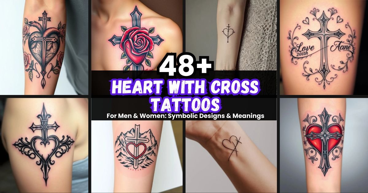 Heart with Cross Tattoos