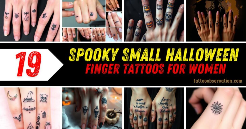 Small Halloween Finger Tattoos for Women