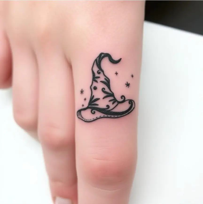 Spooky Small Halloween Finger Tattoo for Women 2