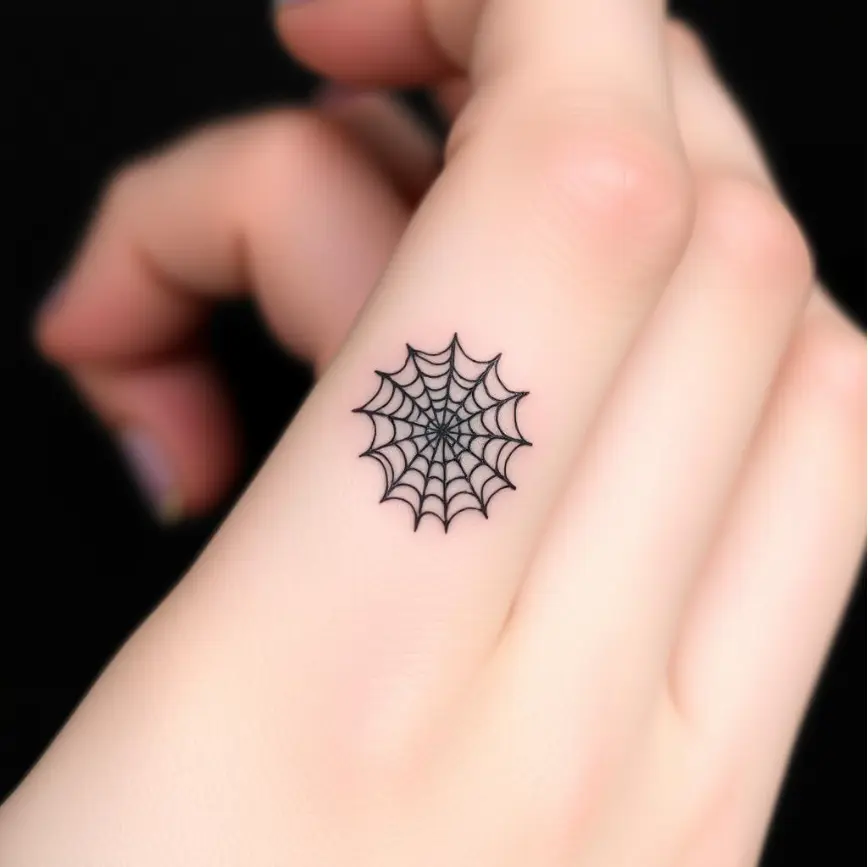 Spooky Small Halloween Finger Tattoo for Women 3