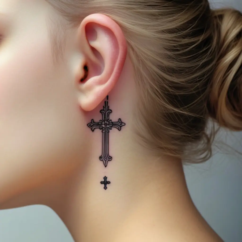 The Discreet Allure of Behind-the-Ear Tattoo 2