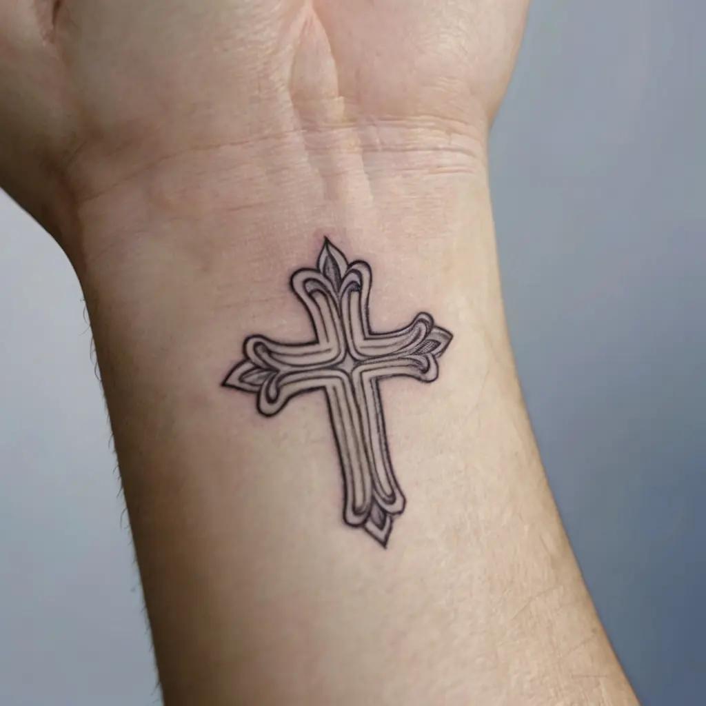 Wrist Small Cross Tattoo 2