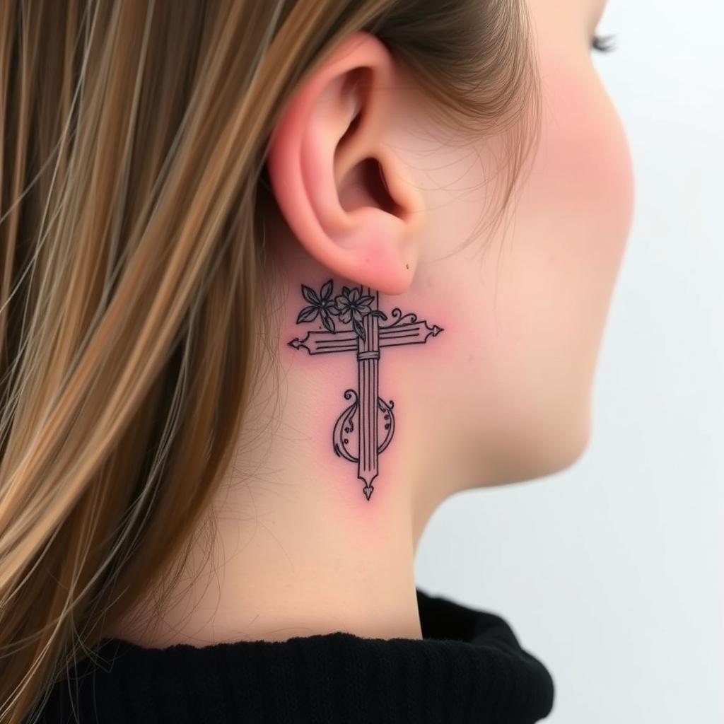 behind ear tattoos for women