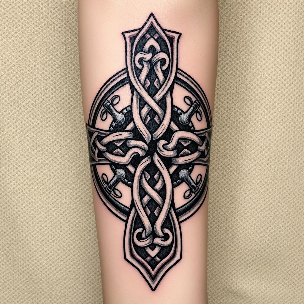 celtic cross tattoos with intricate knotwork