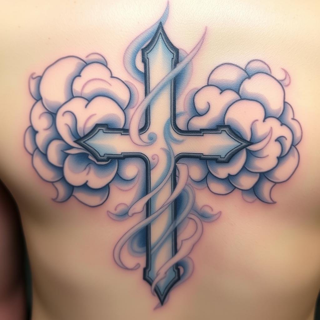 cloud cross tattoo designs