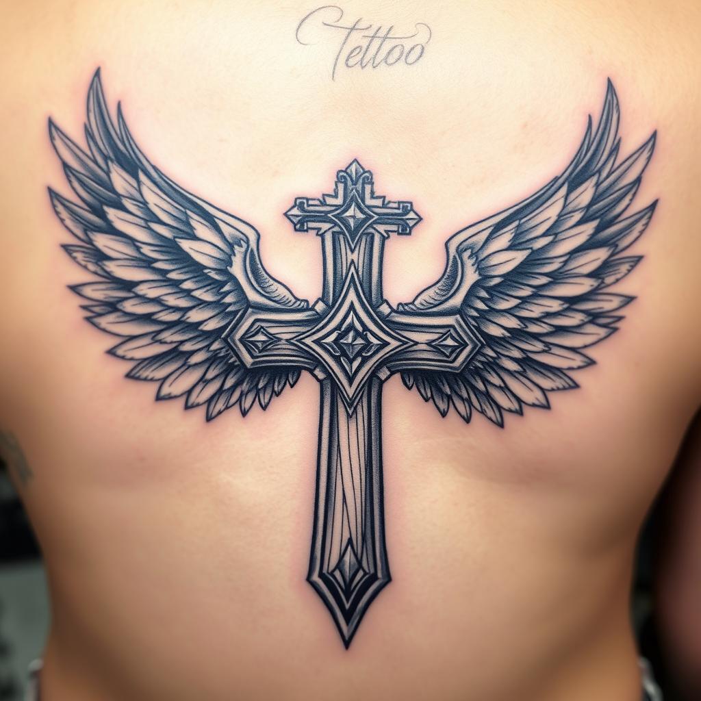 cross with wings tattoo ideas