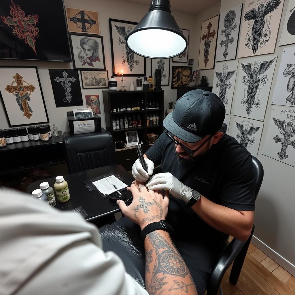 finding the right tattoo artist for hand cross tattoos