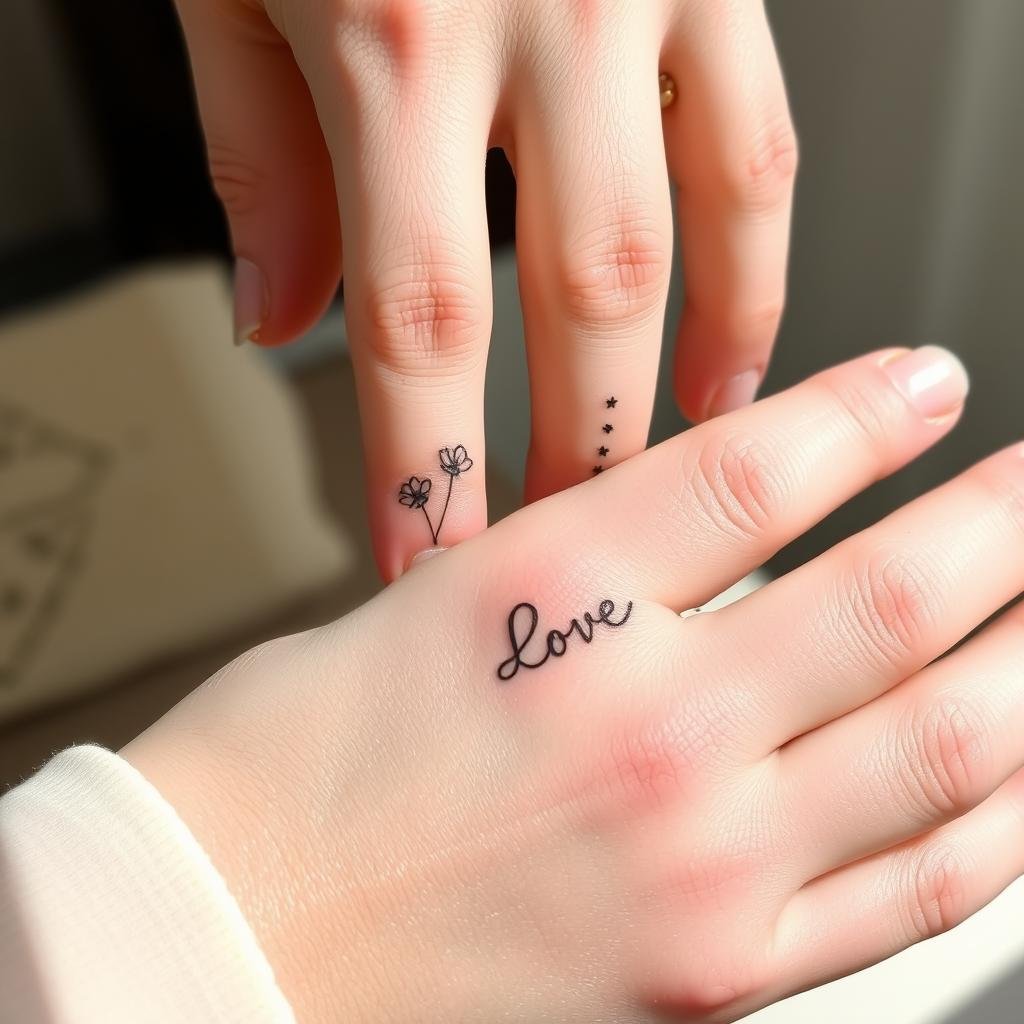 fine line hand tattoos