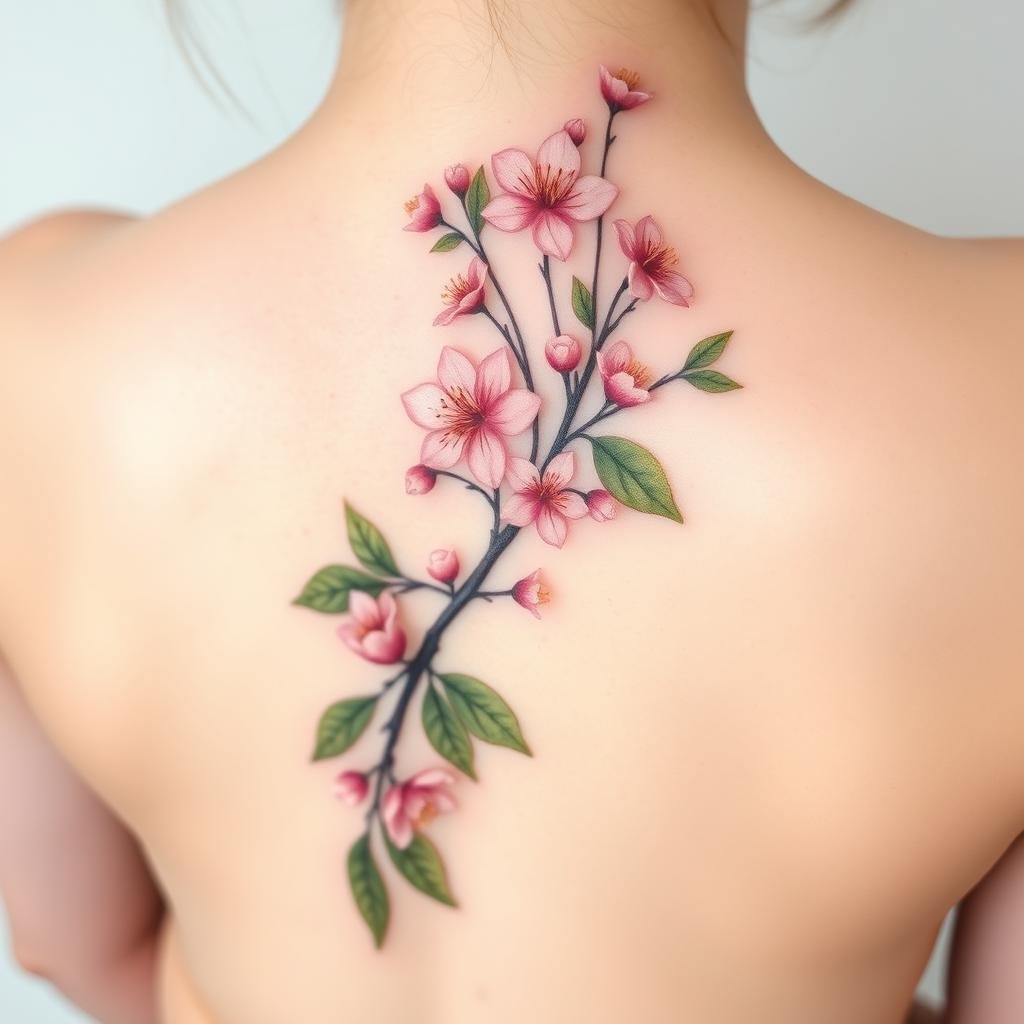 floral back tattoos