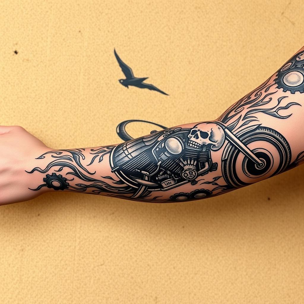 harley davidson bike tattoo
