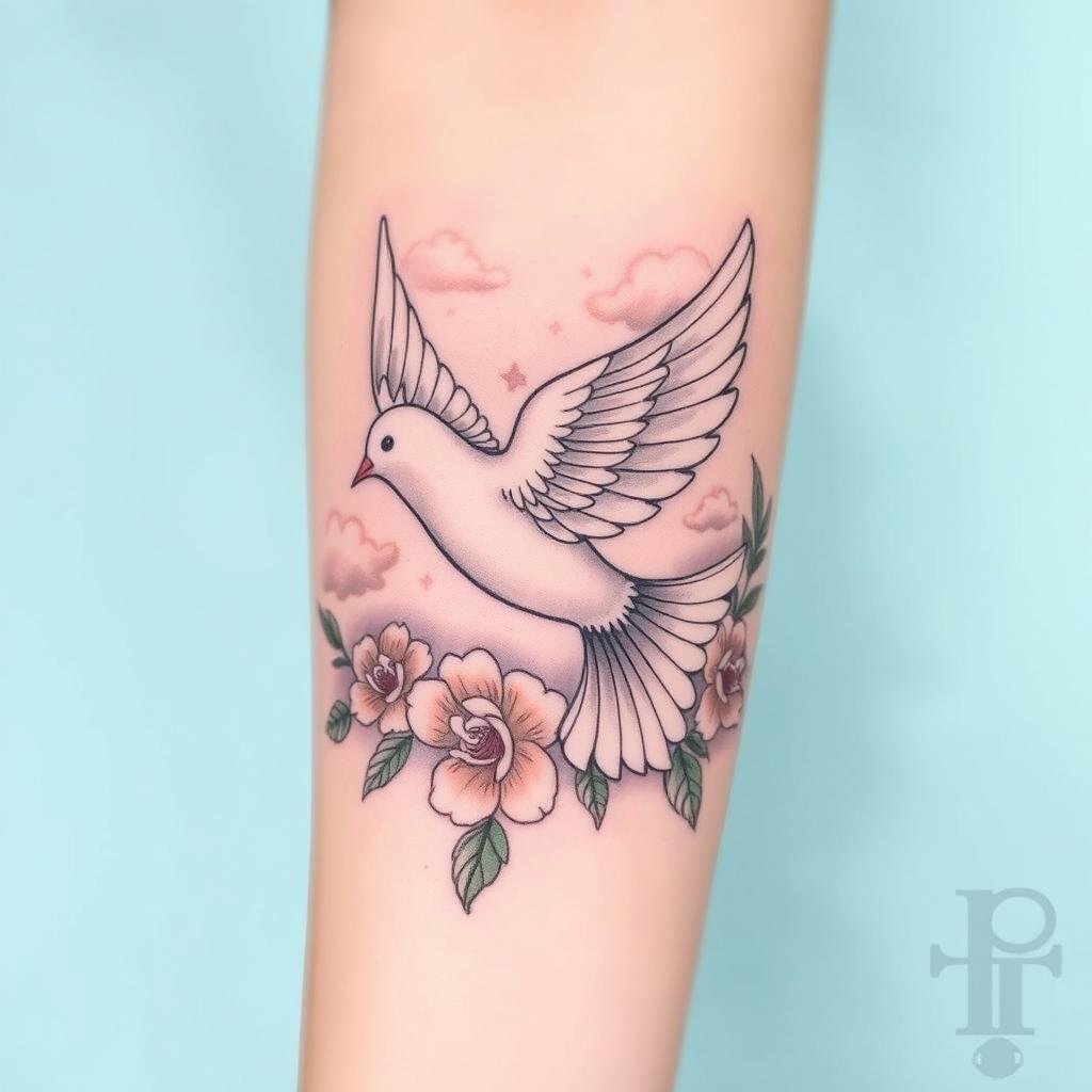 heaven dove tattoo ideas for females