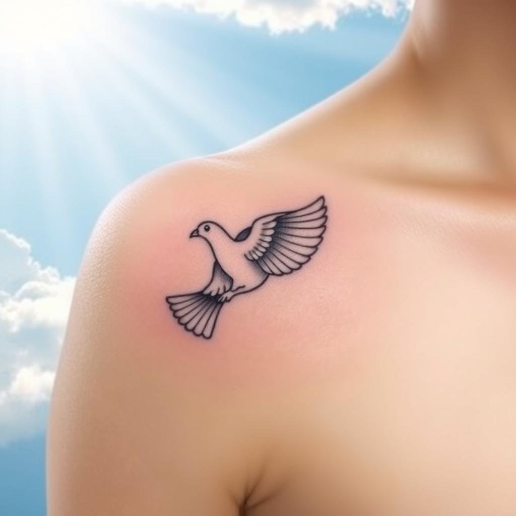 heaven tattoo doves and clouds