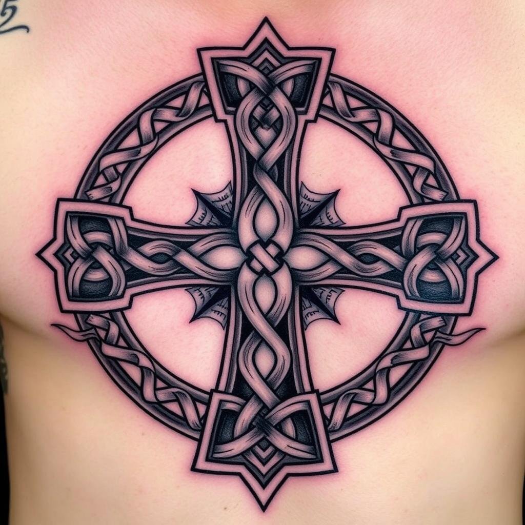 large celtic cross tattoos