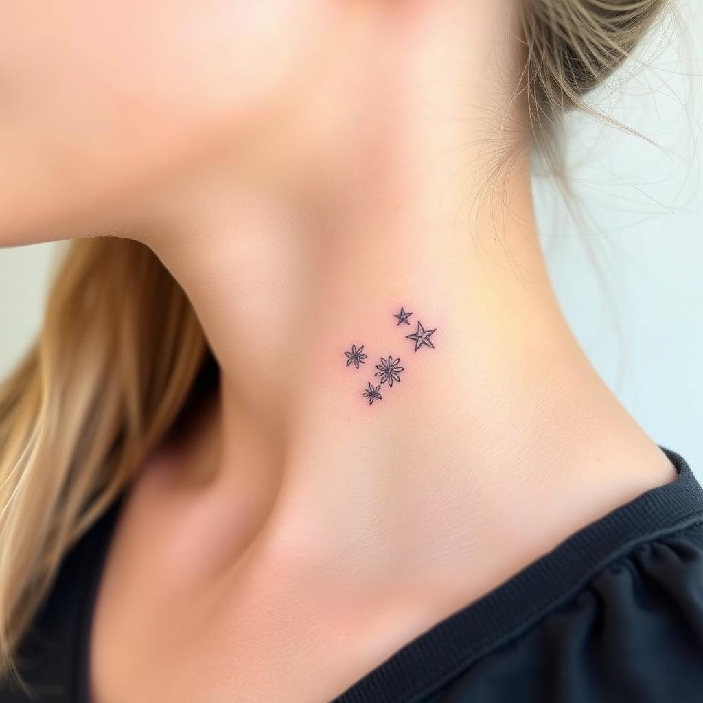 mini neck tattoos for girls