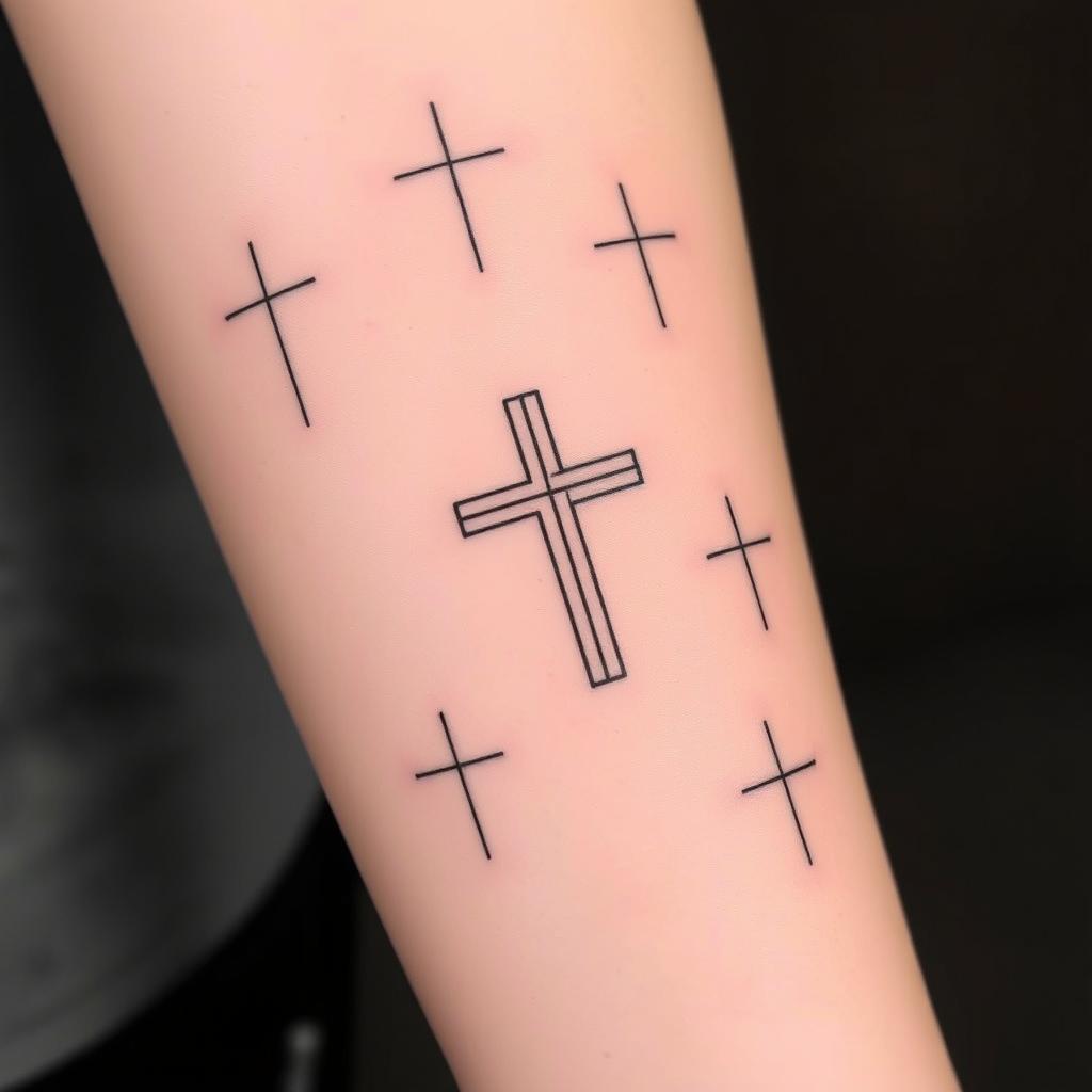 minimalist cross tattoos