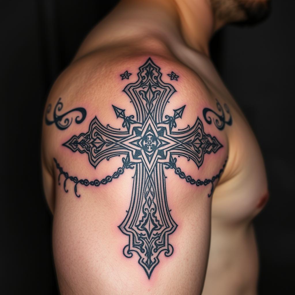 orthodox cross tattoos for men