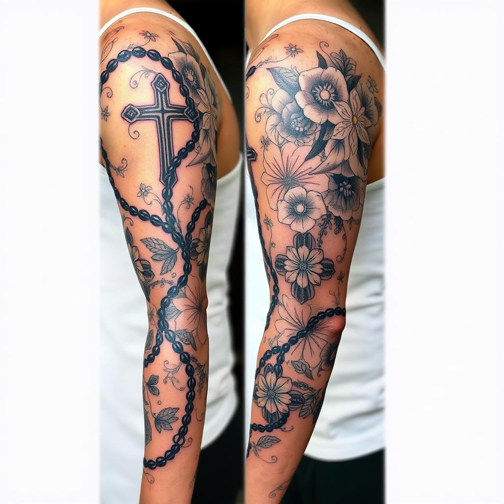 rosary sleeve tattoos