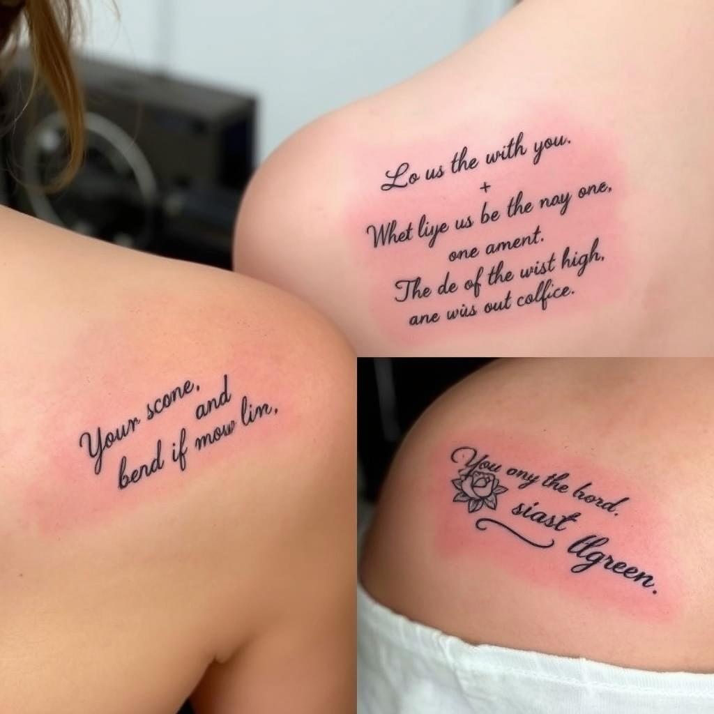 shoulder script tattoos