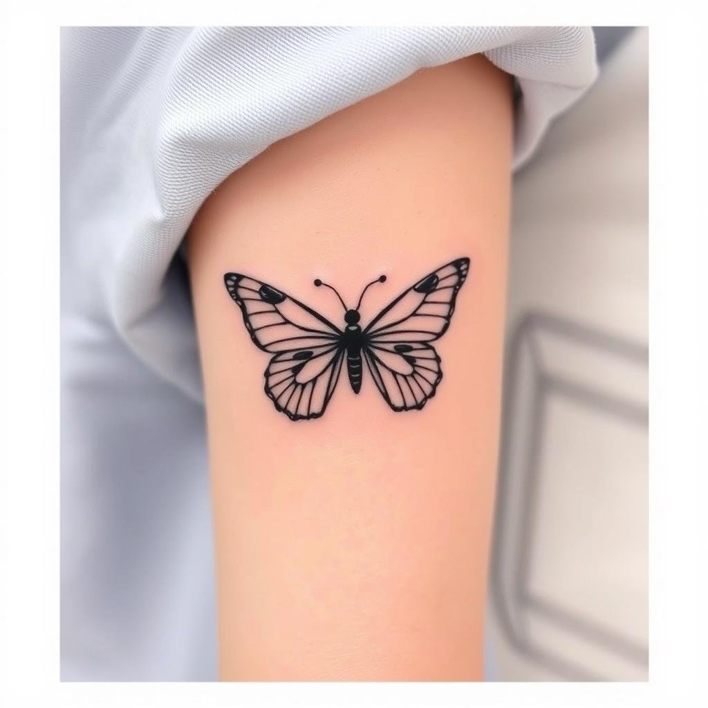 small butterfly tattoo inner arm