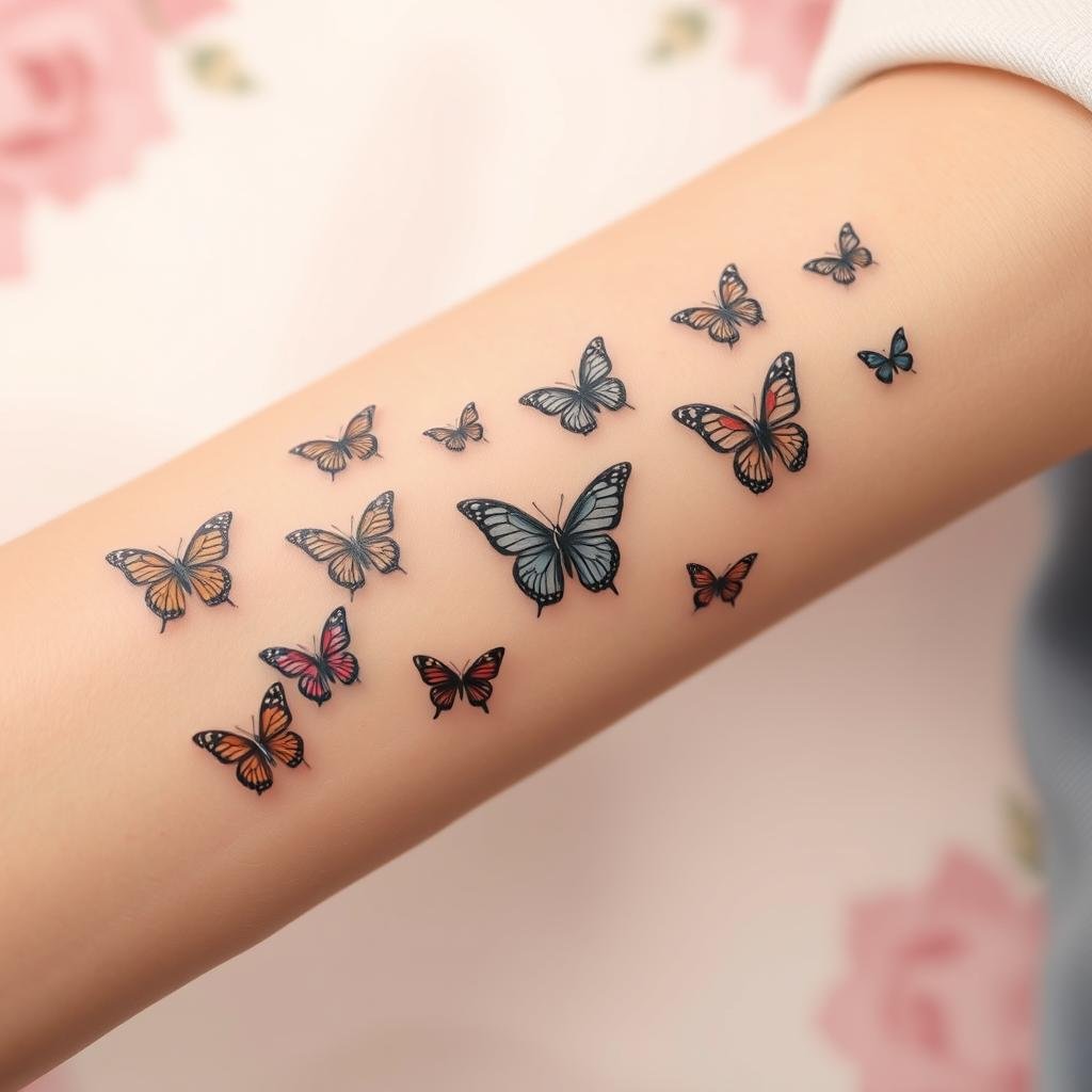 small butterfly tattoos on arm