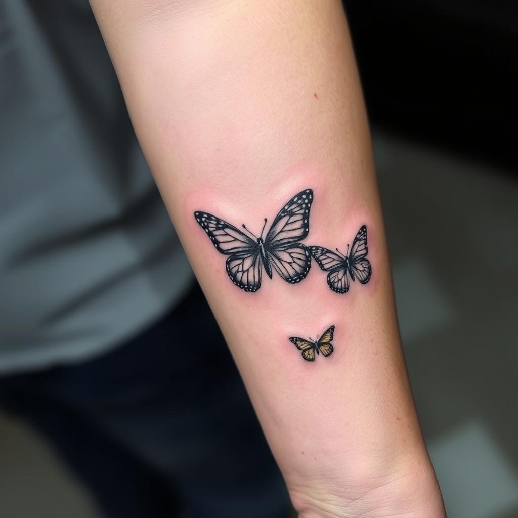 small butterfly tattoos on arm