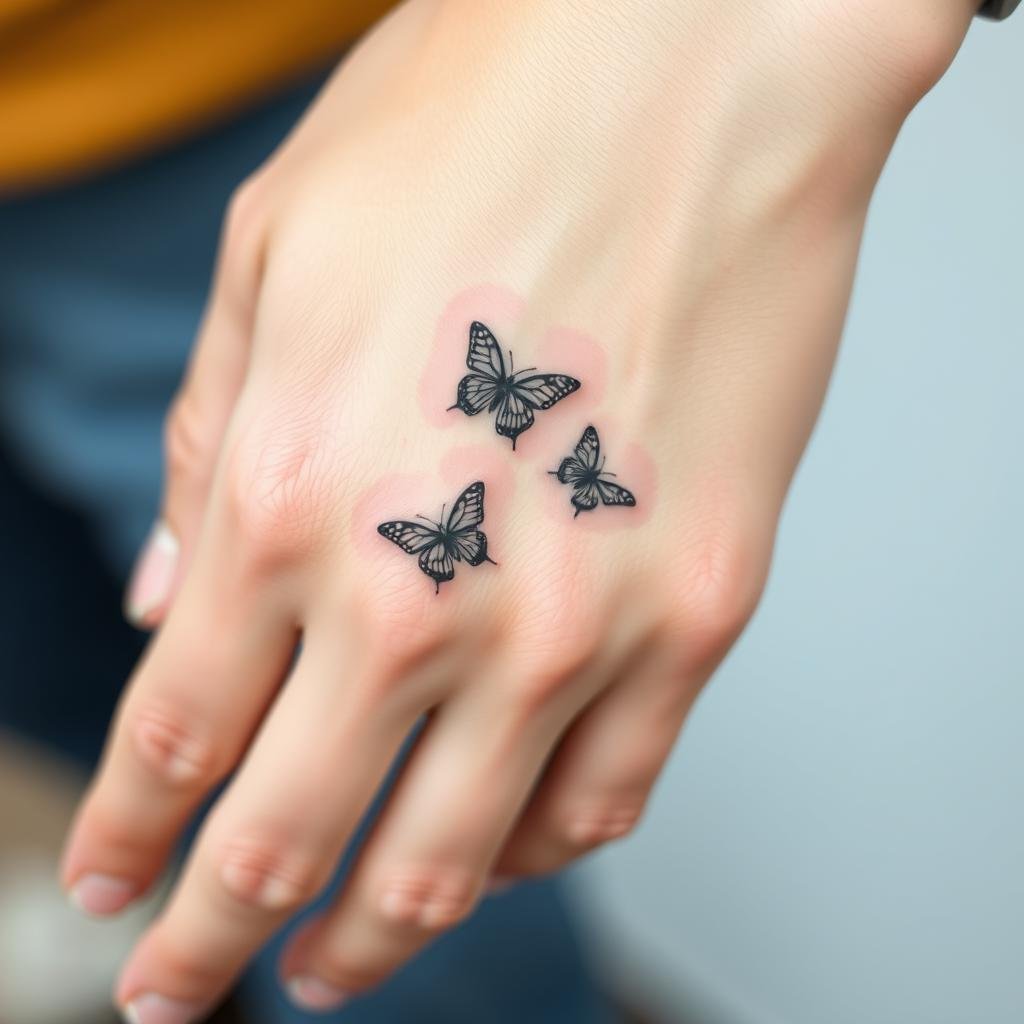 small butterfly tattoos on hand