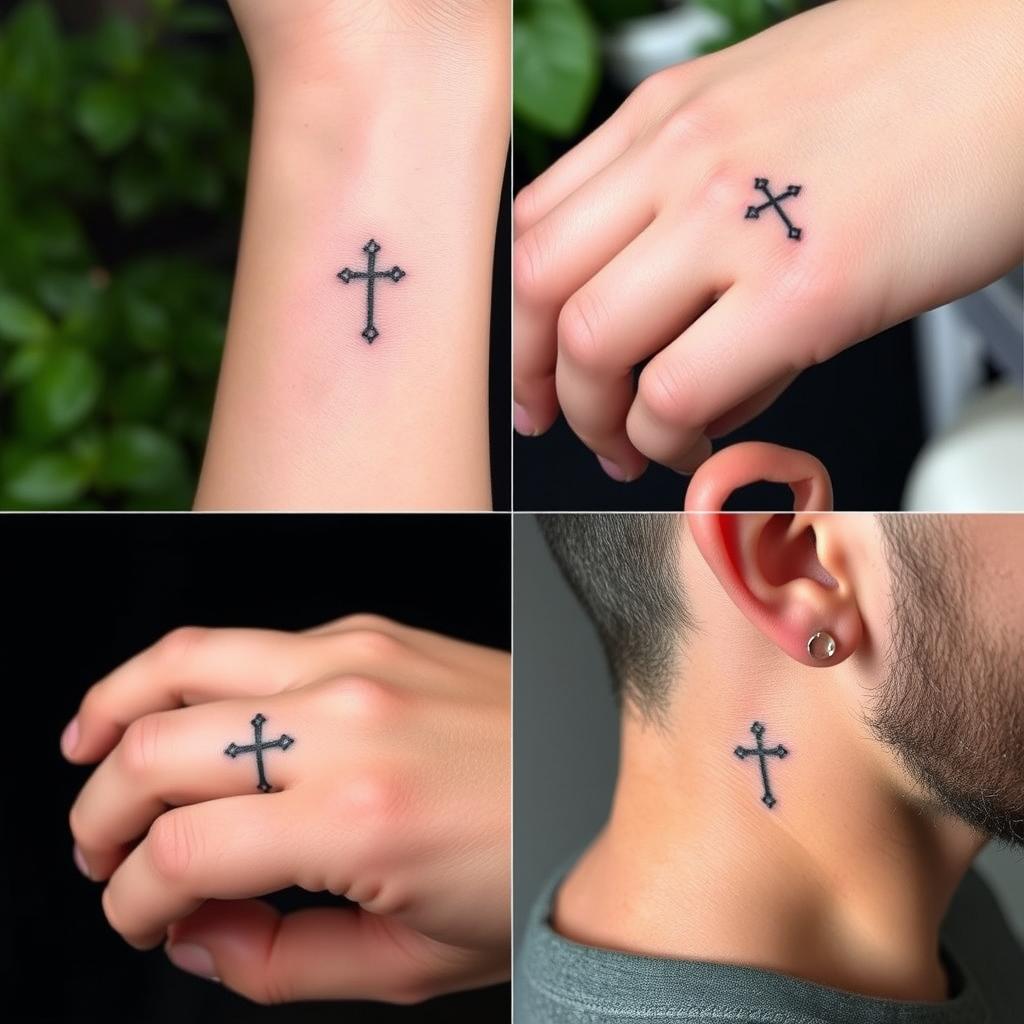 small cross tattoo placements