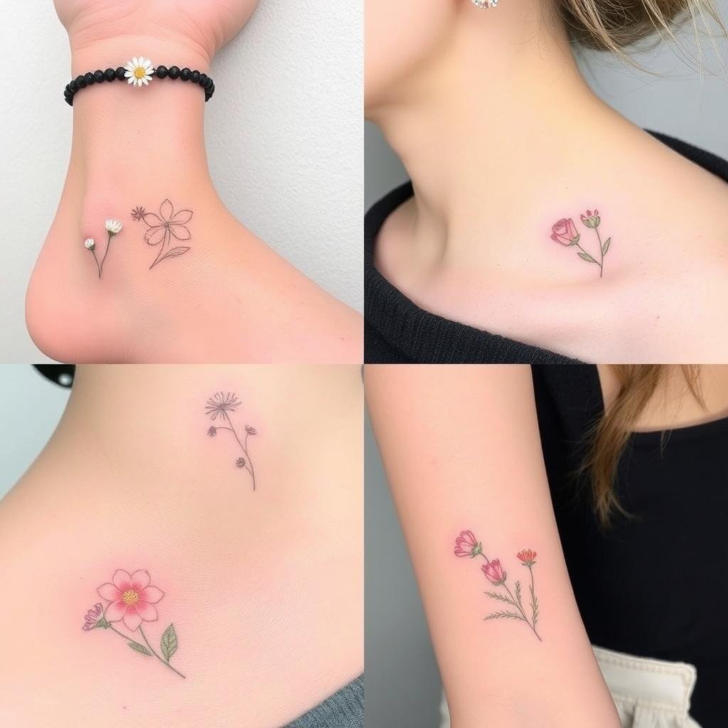 small flower tattoo placement ideas