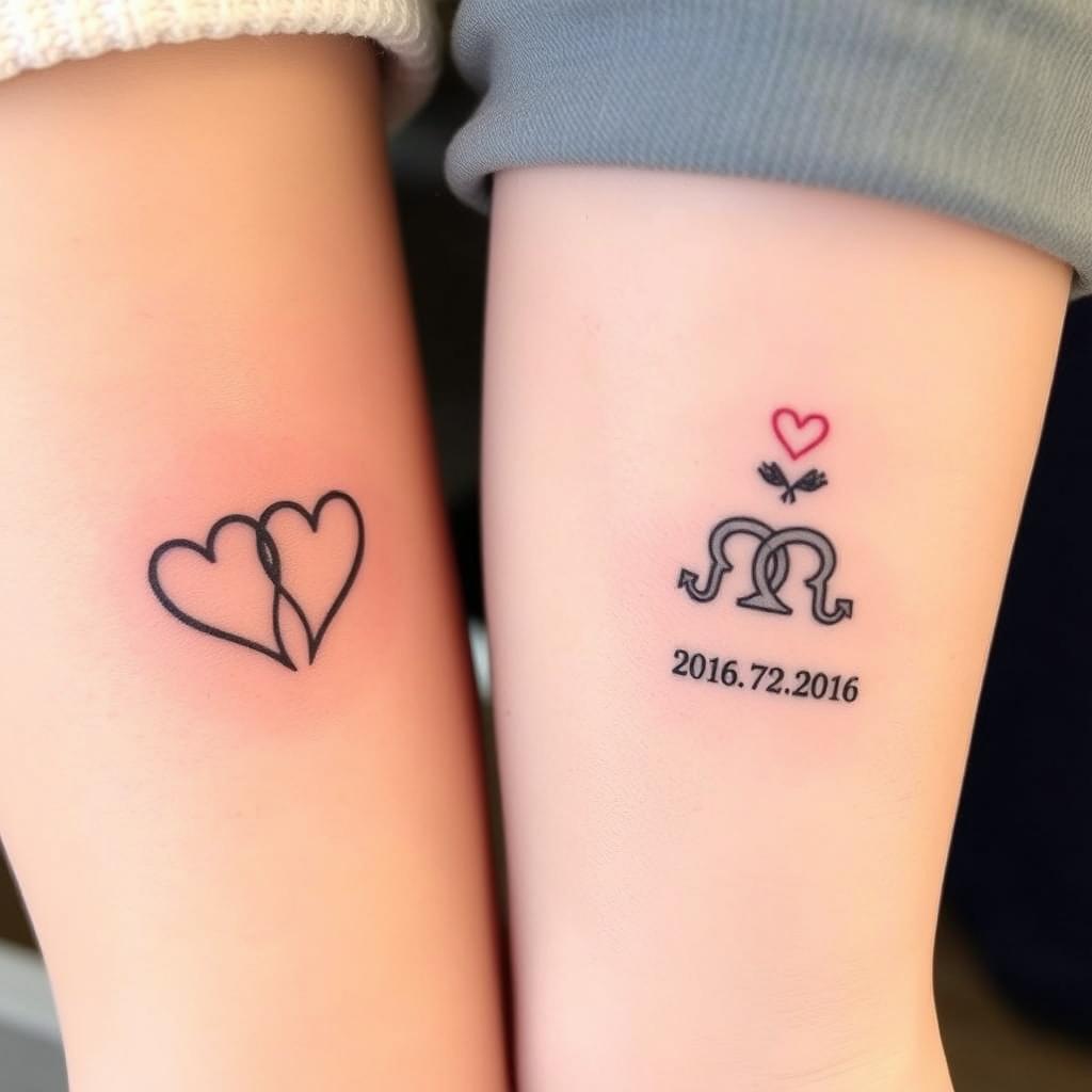 small meaningful married couple tattoos