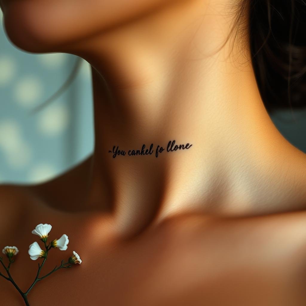 small neck quote tattoos