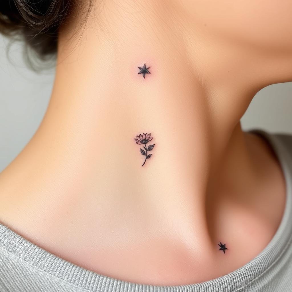 small neck tattoos