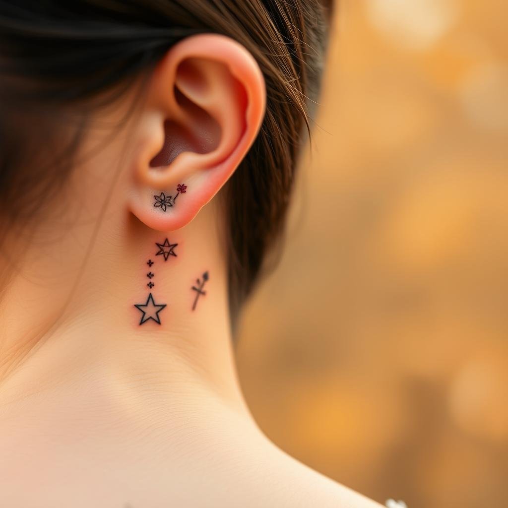 small tattoos behind ear