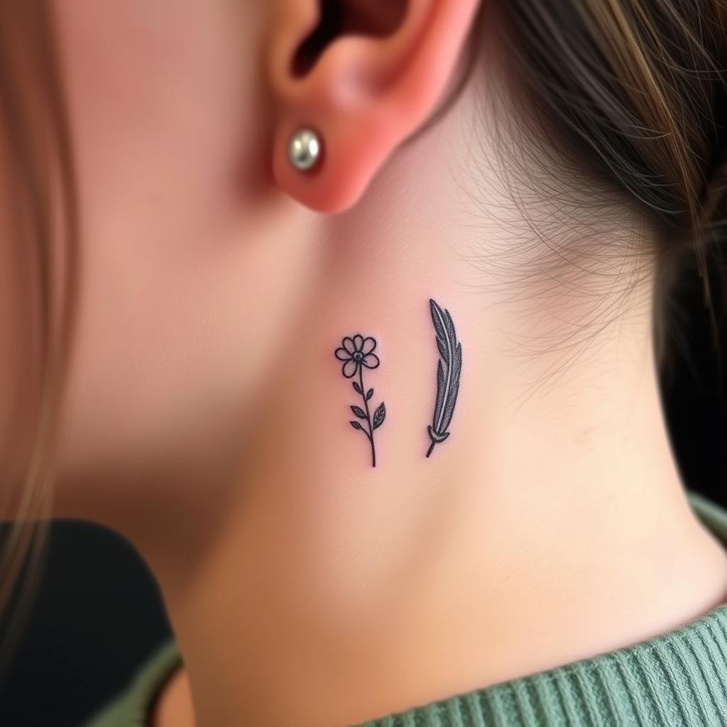 small tattoos behind ear