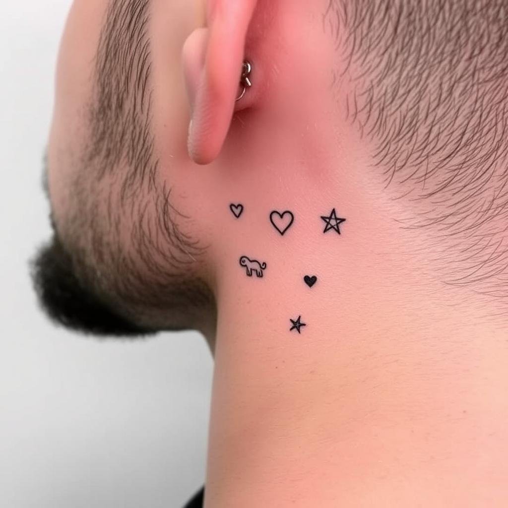 small tattoos behind ear male