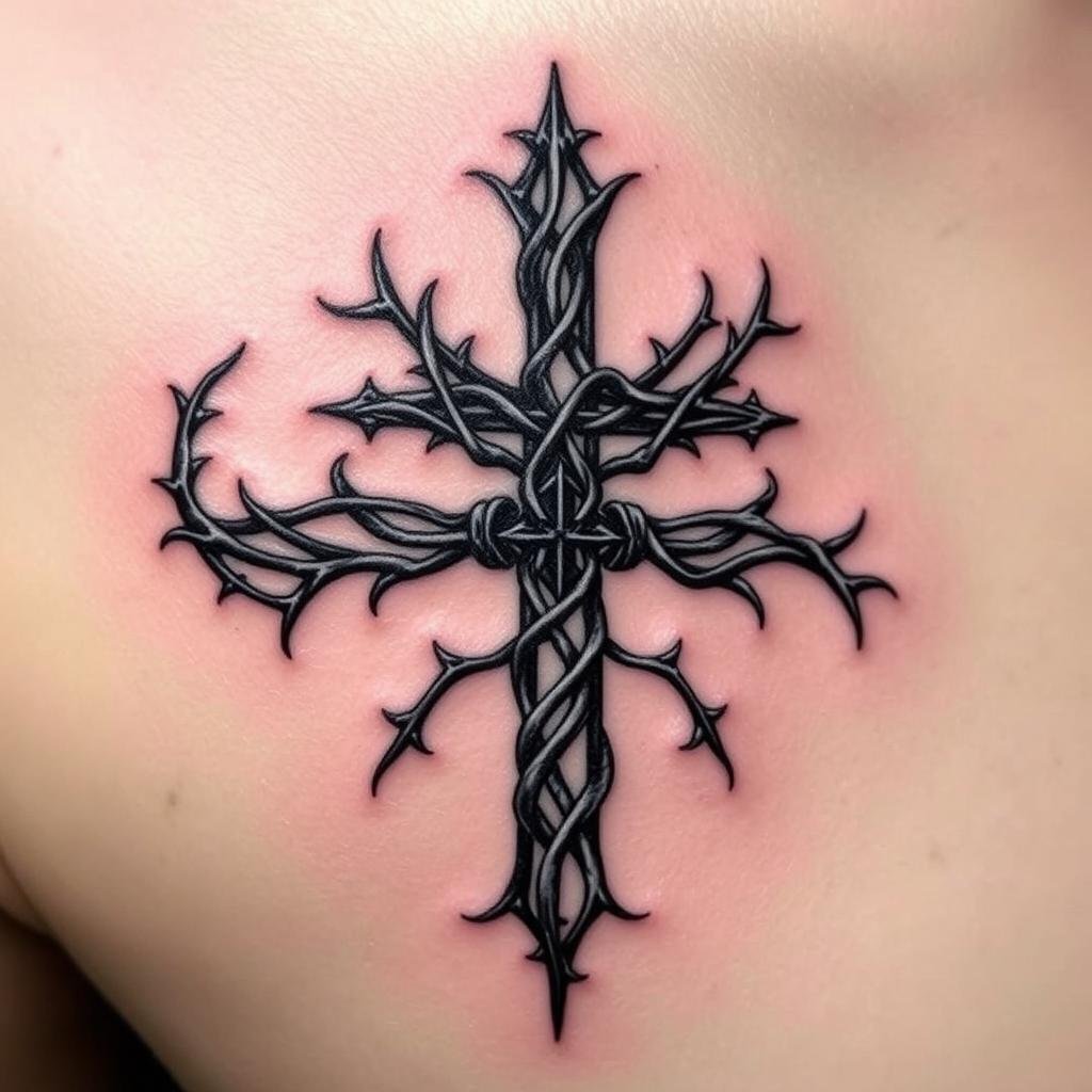 thorn cross tattoo