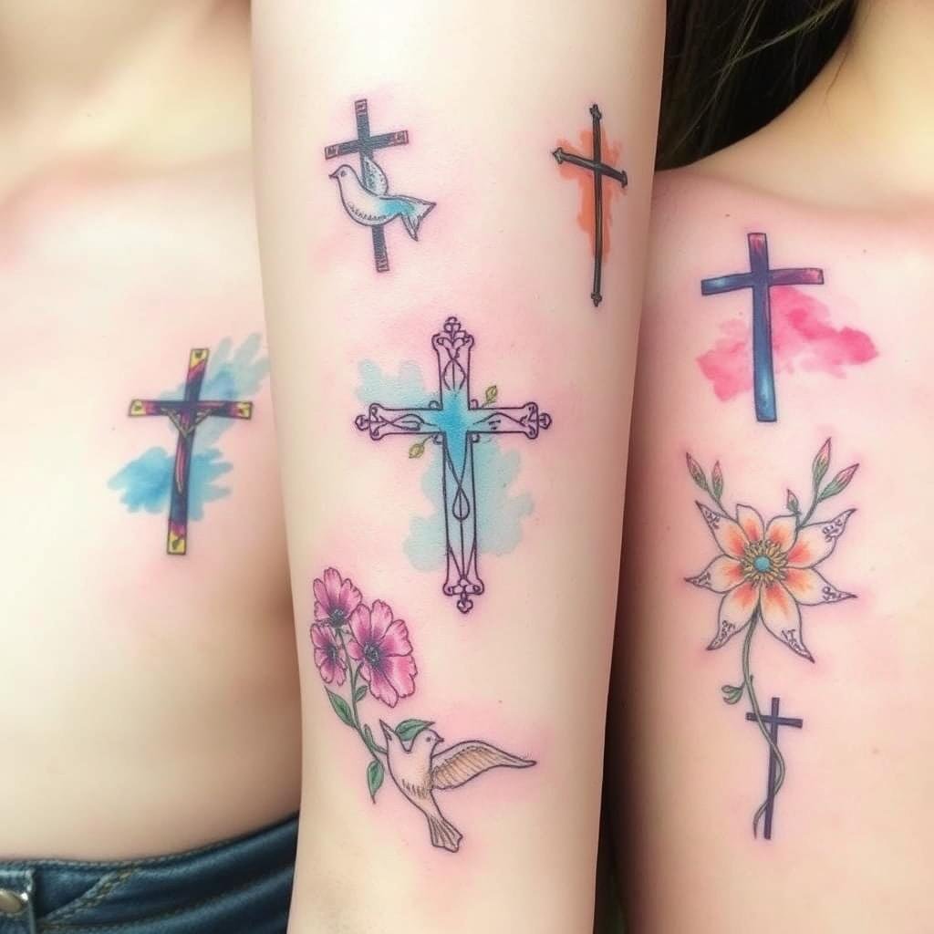 watercolor christian tattoos