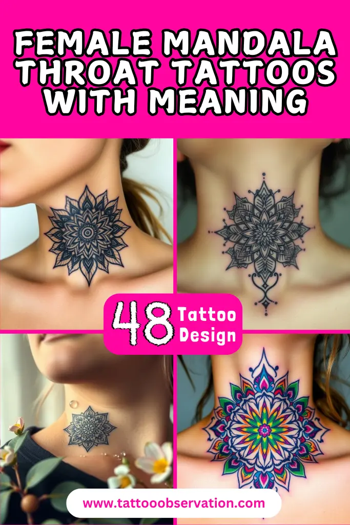 48 Female Mandala Throat Tattoos with Meaning