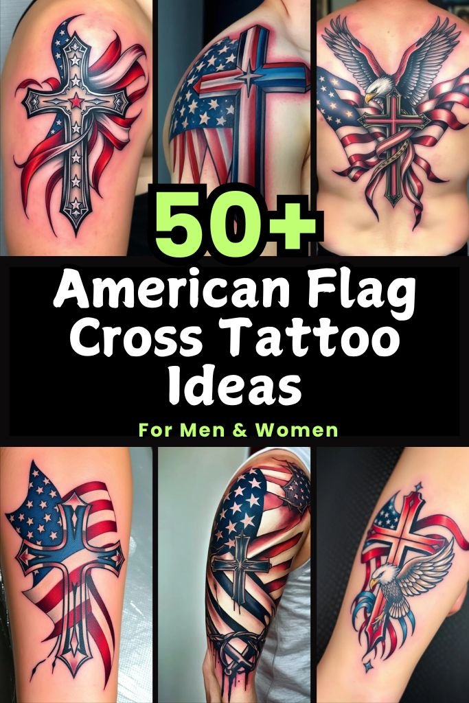 50+ American Flag Cross Tattoo Ideas Patriotic Designs