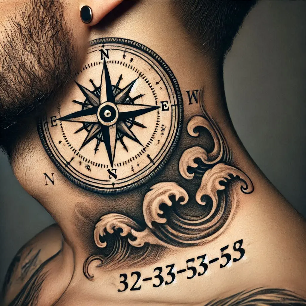 Compass and Coordinates Tattoo 3
